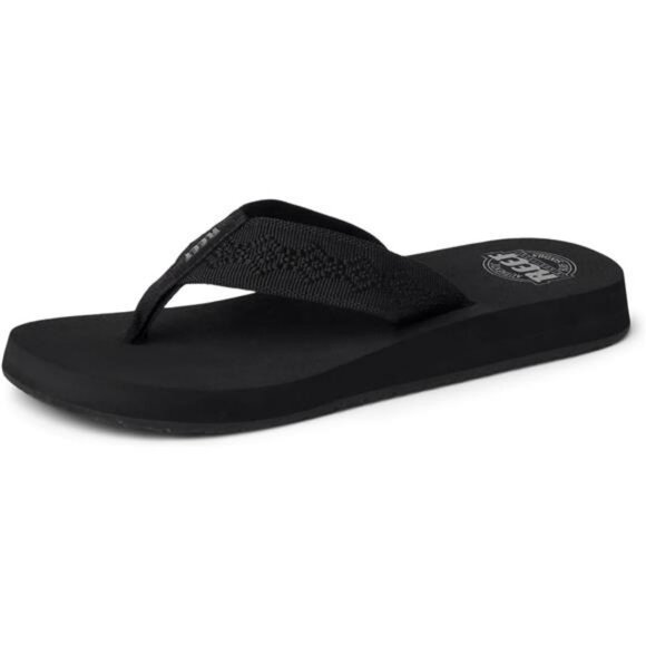 Womens Black Flip Flops Comfortable Beach Sandals Lightweight EVA Foam Slides - Picture 1 of 7